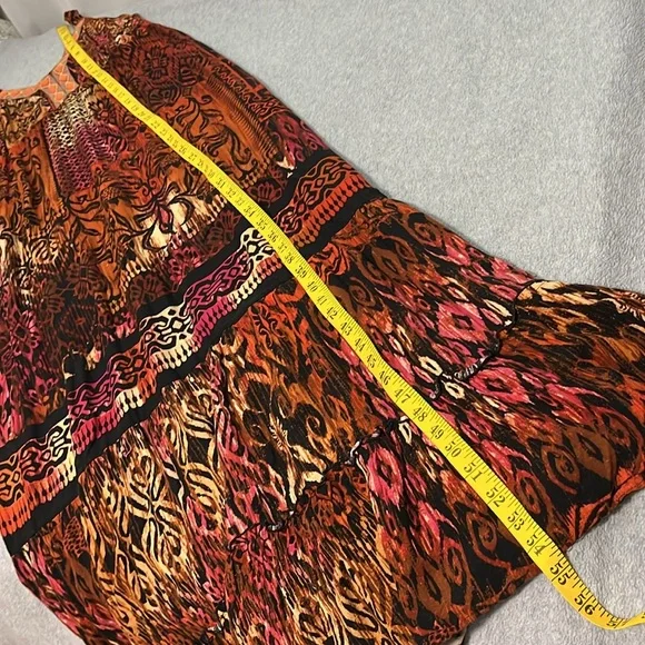 Boho Maxi Dress Small Sundress Summer Strap Beach Triable Moody Hippie Festival - Picture 5 of 11